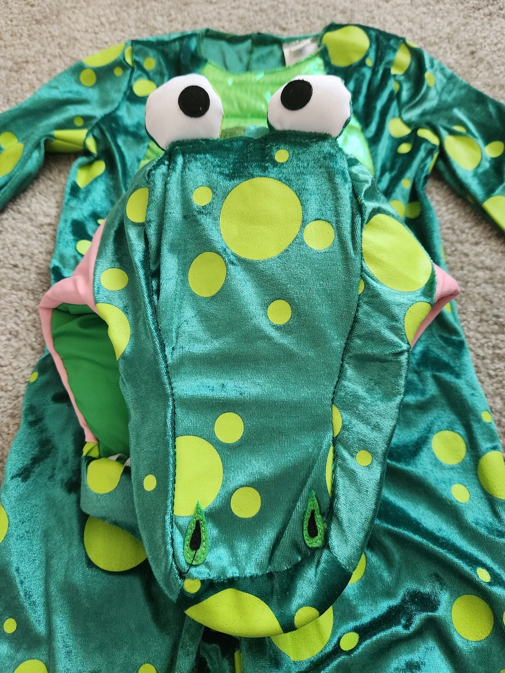 Kids Green Alligator Halloween Costume w/ Hood - 4T